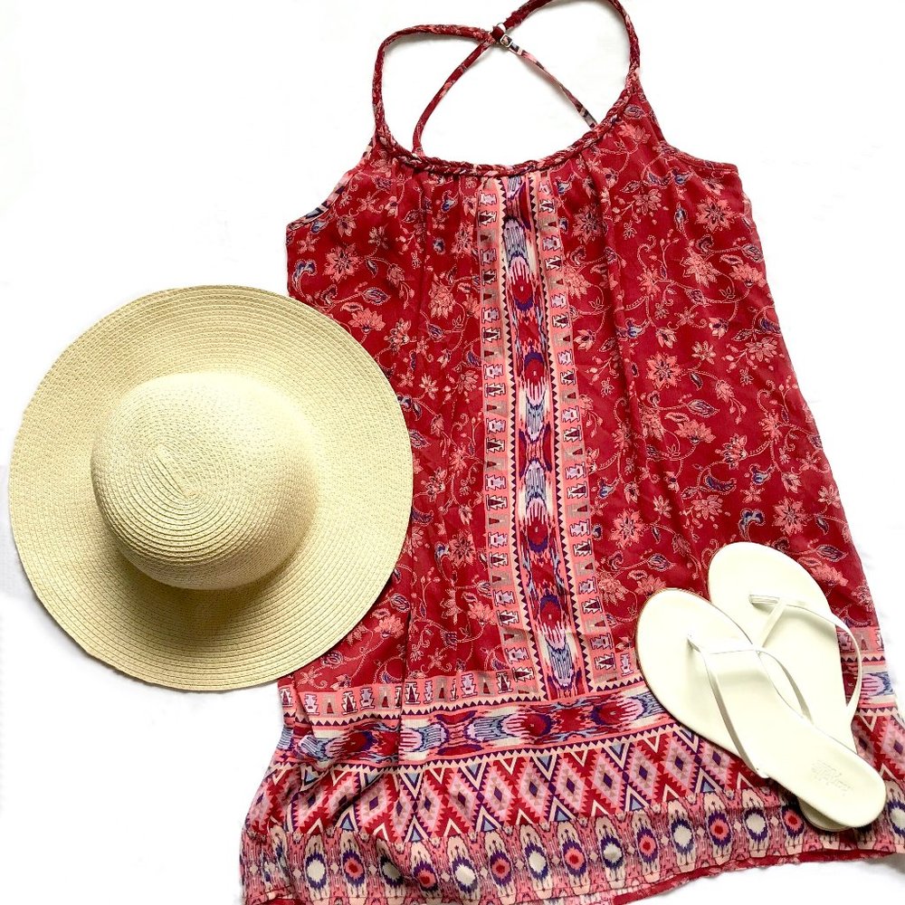 Red printed Hollister dress - XS